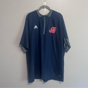 Adidas Men’s XL Climalite Quarter Zip Short Sleeve Pullover Navy Athletic Top